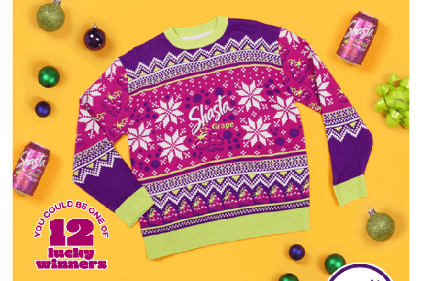 Free Shasta Grape Christmas Sweater