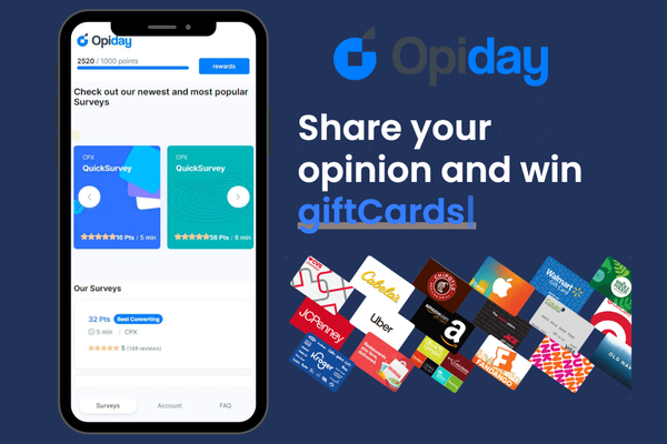 Opiday US: Unlock Rewards Starting at $10