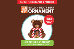 Free Teddy Bear Ornament at Home Depot